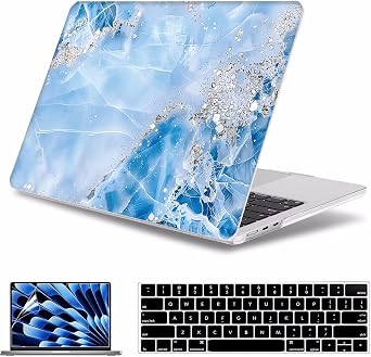 for MacBook Air 13 inch Case M5 2026 M4 2025 M3 2024 M2 2022 Release Model A3449 A3240 A3113 A2681,Plastic Hard Shell Cover for MacBook Air 13.6 with Touch ID,Blue Marble 2