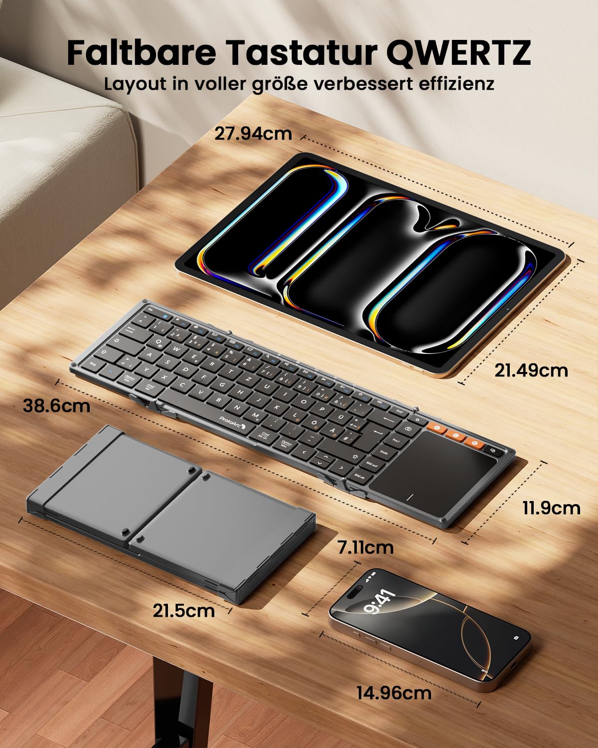 Liushan Toetsenbord Hoes voor Huawei MediaPad M5 Lite, afneembaar draadloos toetsenbord PU