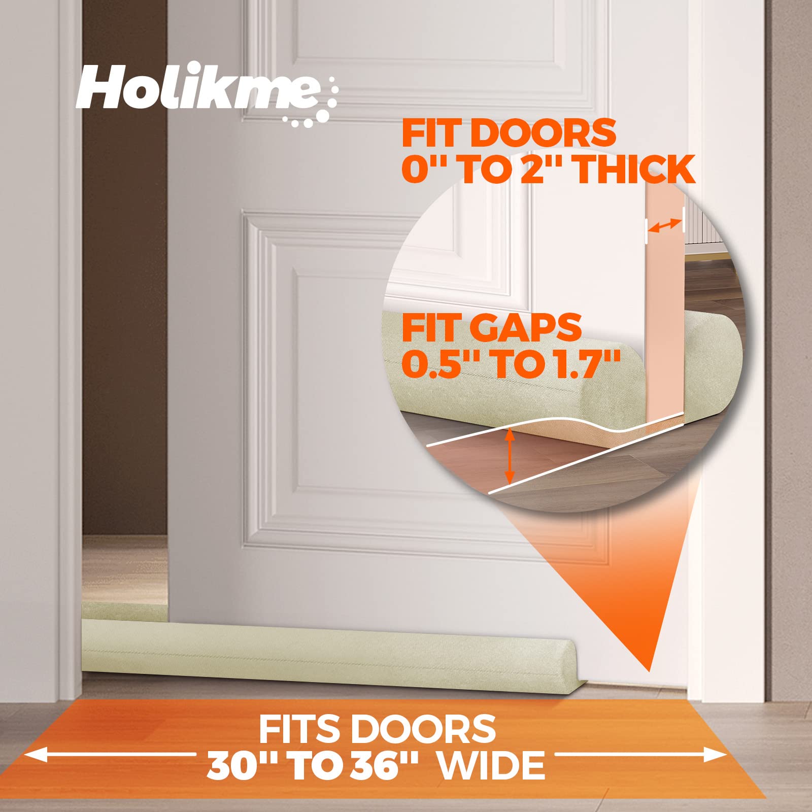 Holikme Twin Door Draft Stopper Weather Stripping Noise Blocker Window
