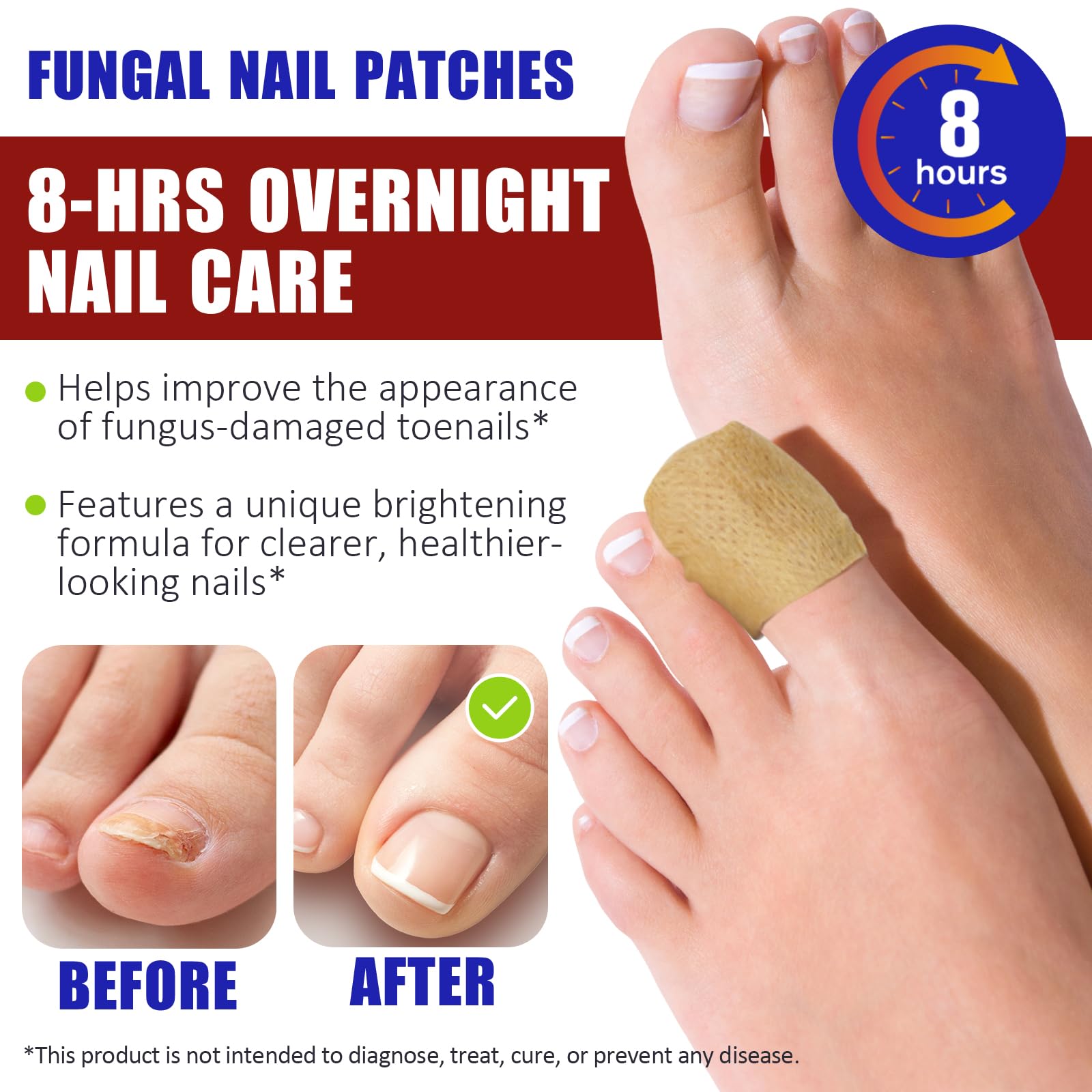Fungal Nail Patches for Toenails 32PCS Fungal Nail Treatment Patches, Nail Repair for Damaged Nails - Image 4