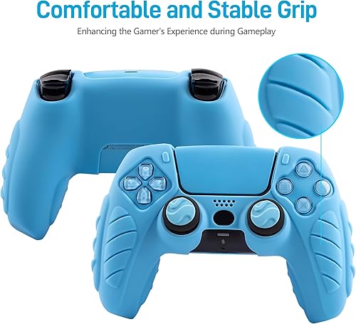 Miniatura 2 de CHIN FAI Funda ergonómica de agarre suave para controlador de PS5, cubierta de silicona antideslizante para controlador PlayStation 5 con 6 agarres