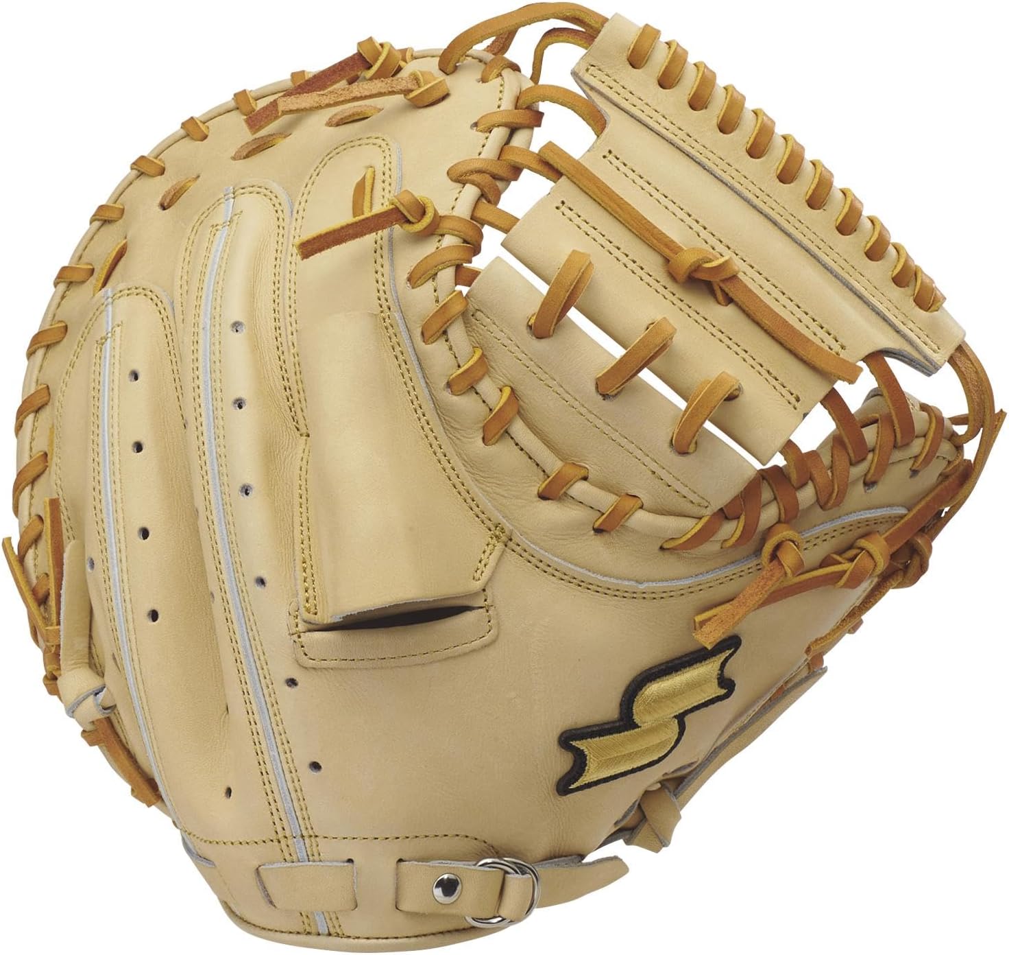 SSK SPM120 Hard Type Special Selection Mitt Series for Catchers, Camel x Tan (1247), L (Right Throw)