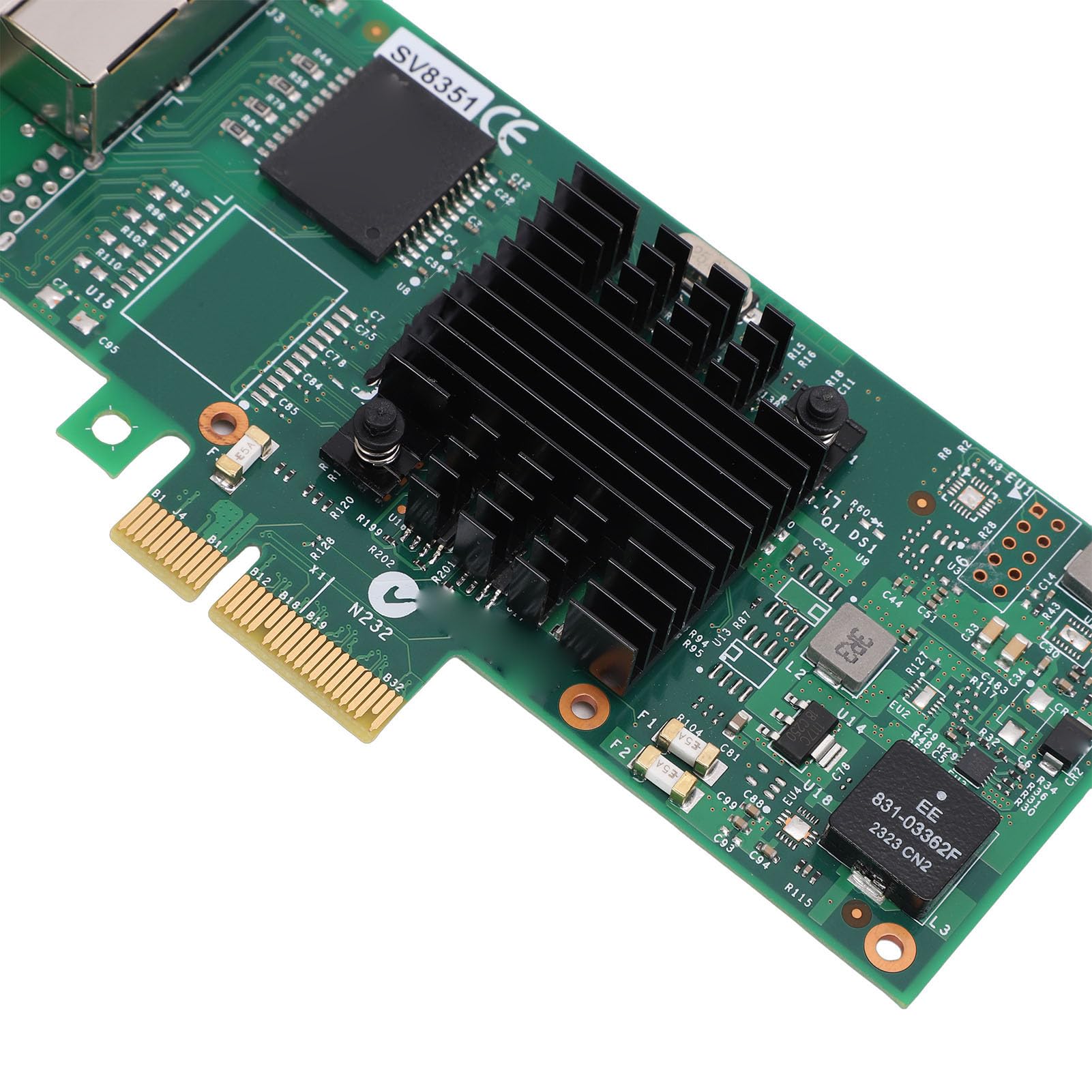 Ausla Scheda di Rete Gigabit NIC PCIe 2.0 X4 1Gb a 2 Porte con Doppie Porte RJ45 Controller I350AM2 Contatti Placcati in Oro per PC Server Workstation a Basso Profilo e Altezza Completa