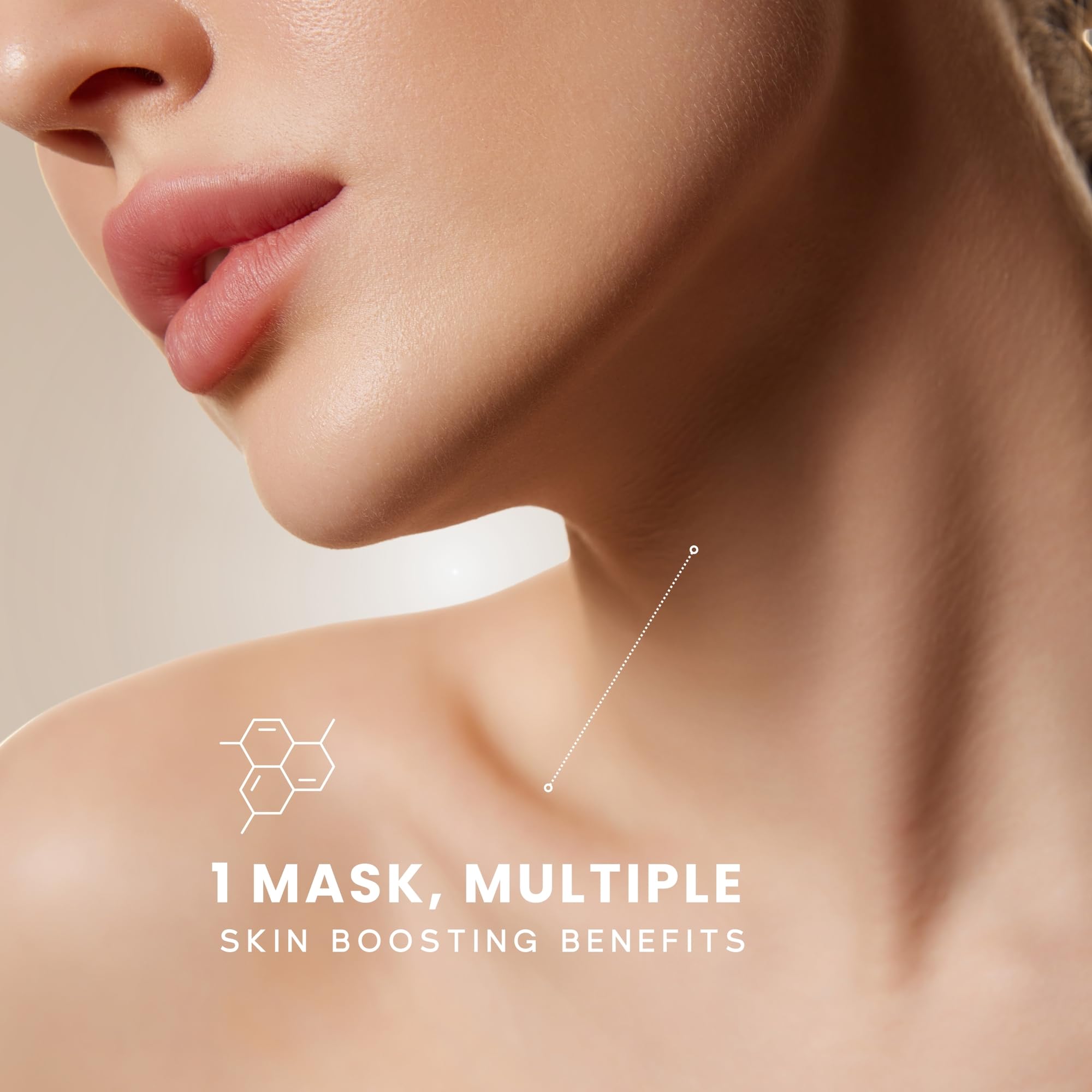 SENSSE Silhouette LED Neck & Décolletage Mask, Gold - Image 2