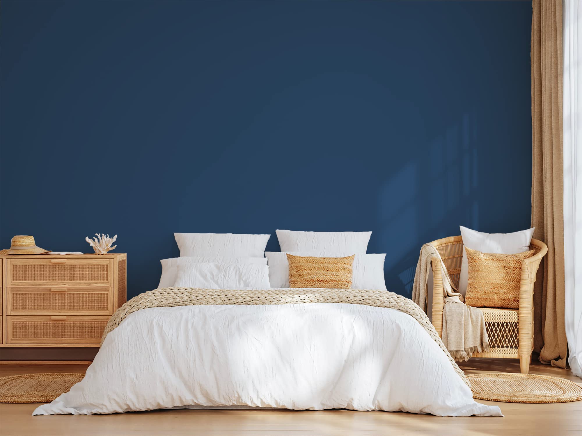 BOX DECO COULEURS Pintura natural ecológica interior exterior con aspecto terciopelo Natura – 1 l/13 m² [Clase energética A+], azul carbón