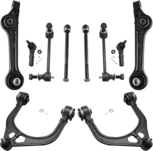 Detroit Axle - Kit de suspensión frontal de 10 piezas para Dodge Charger Challenger Chrysler 300, 2 brazos de control inferiores hacia atrás, 2