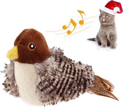 GiGwi Chirping Bird Cat Toys Realistic Bird Plush Toy - Perfect Melody Chaser Cat Toys for Bored Indoor Adult Cats, Best Gift For Birthday, Thanksgiving, Christmas, New Year