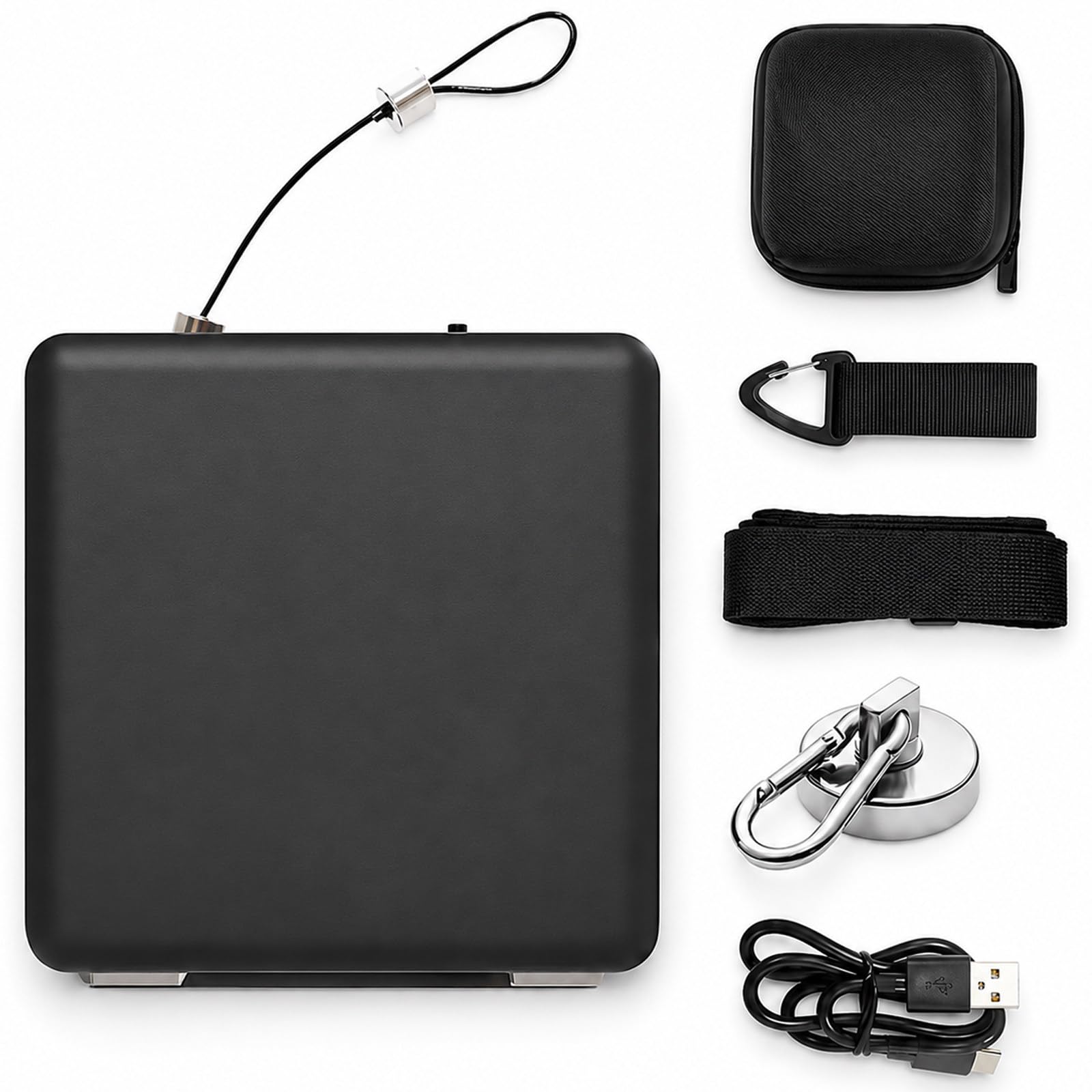 vnmudzeo VBT Speed Tracker,for Weightlifting & Squats,±1mm Precision Linear Encoder,Real-Time App Voice Alerts,Magnetic Mount,5M Cable