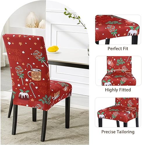 Vista 68 de SearchI - Fundas de silla para comedor, fundas de asiento elásticas, protectores de funda para sillas, funda lavable para sillas sin reposabrazos