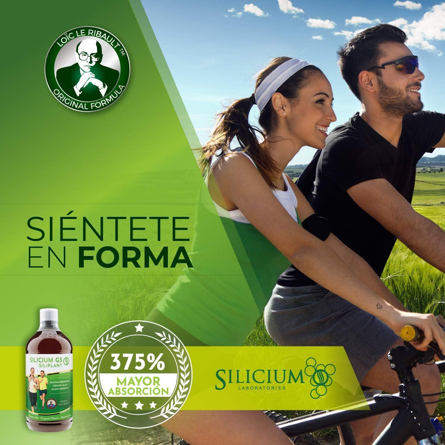 G5 Siliplant Silicio Liquido bebible - Aumenta la Producción de Colageno - Suplemento Huesos Articulaciones Piel Musculos