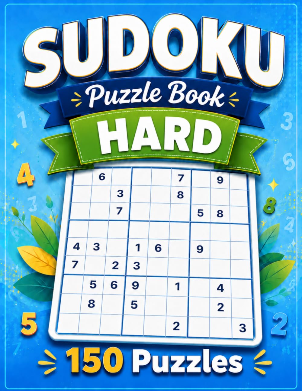 Hard Sudoku Puzzle Book: 150 Challenging Brain Games for Adults and Seniors with Full Solutions (Six Levels of Sudoku)