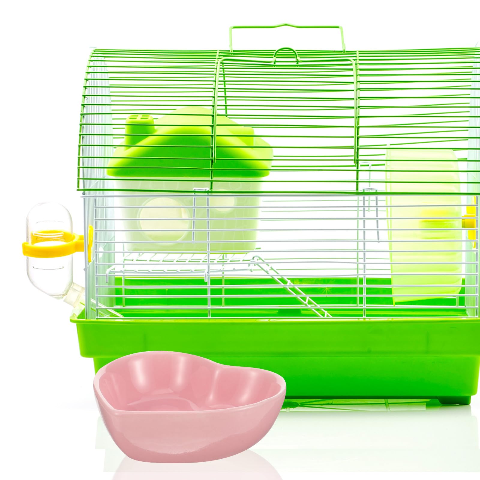 Bol pour Hamster en Céramique de Cœur Rose Résistant à l'usure Surface Lisse Accessoire pour Écureuils et Rats
