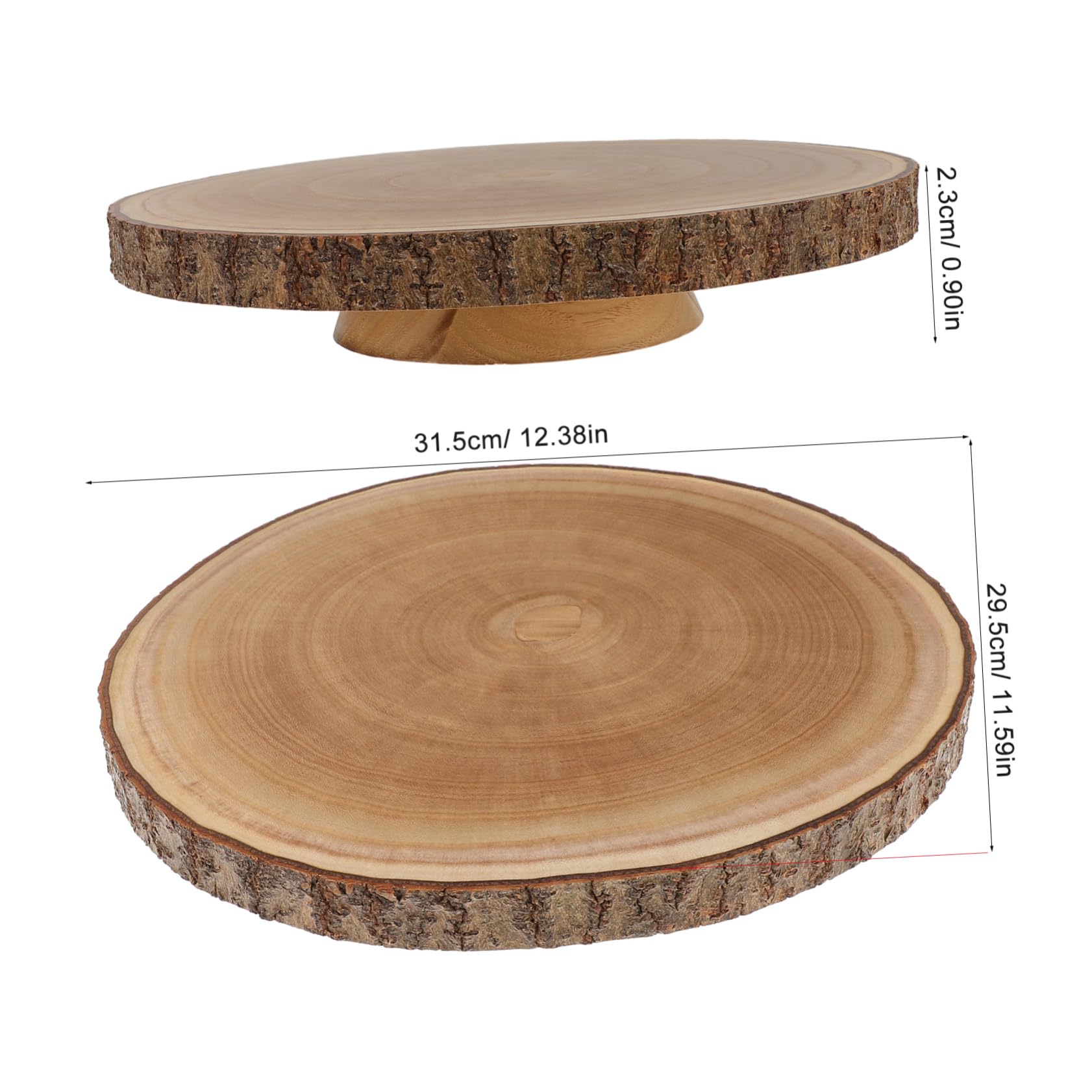 Gatuida Plateau à Gâteau Rond en Bois, Couleur Café, pour Présentations