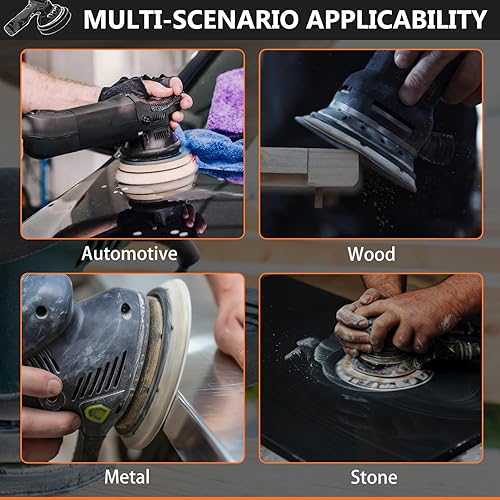 Miniatura 6 de 100 discos de lijado de gancho y bucle de 5 pulgadas, lijadora orbital húmeda y seca de 8 agujeros, papel de lija surtido de grano 80-5000, papel de