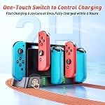 Switch Controller Charger Dock Station Compatible with Nintendo Switch & OLED Model Joy-con, Switch Charging Dock Support to Charge 6 Joycons & LED Indicator for Interactive Gaming Figures