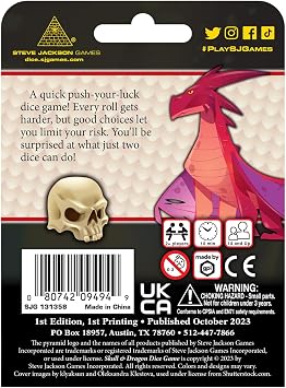 Steve Jackson Games Skull and Dragon Dice Game, Push Your Luck Dice Game