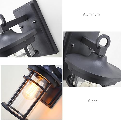 Miniatura 2 de Iluminación montada en la pared para exteriores, lámpara de pared de aluminio y vidrio de burbujas para interiores y exteriores, accesorio hacia