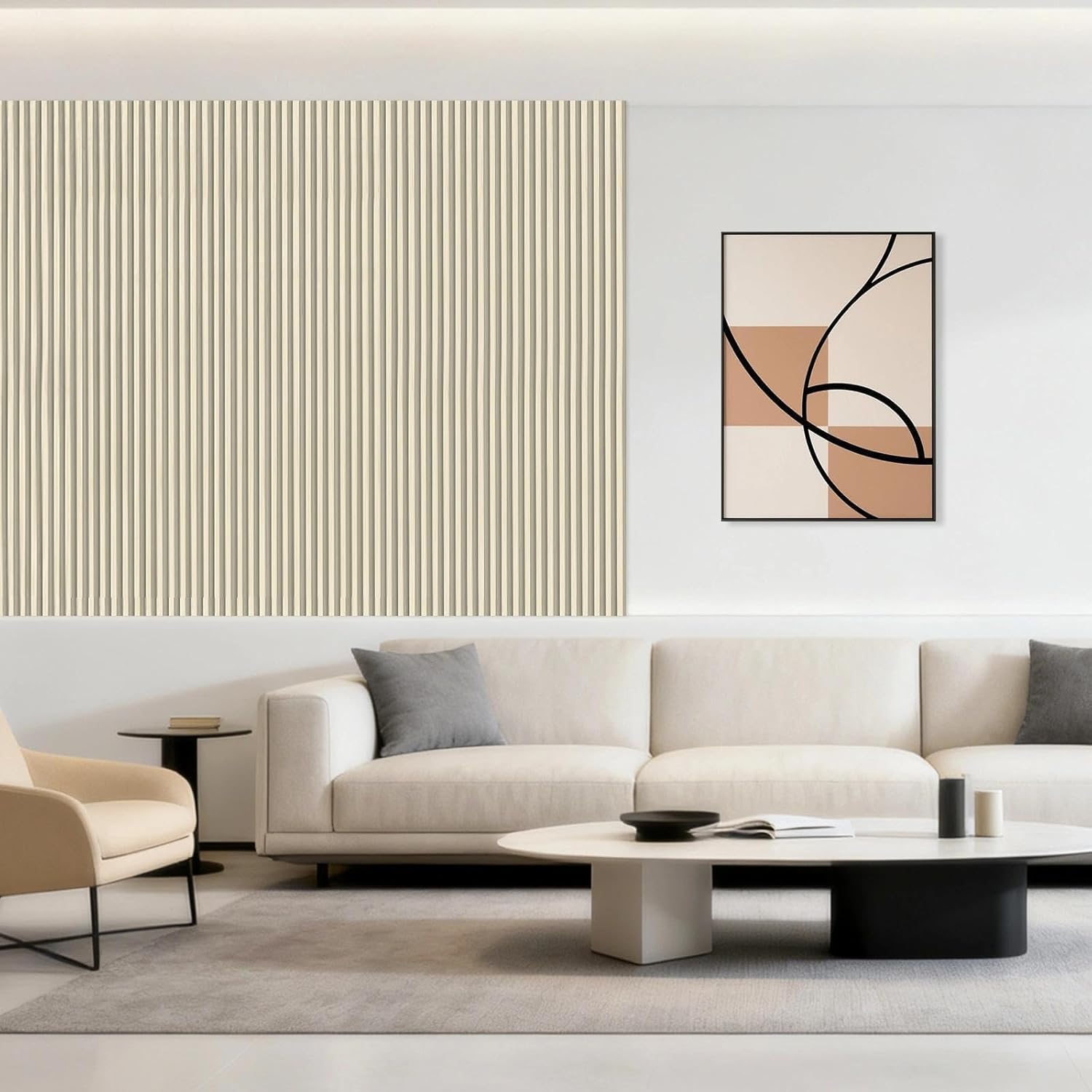 10Pack WPC Slat Wall Panels, 96 x 6.4 x 0.8Inches 3D Accent Wall Panels for Interior Home Decor, Fluted Wood Paneling for Living Room, TV Background, Office, Bedroom(Oak)