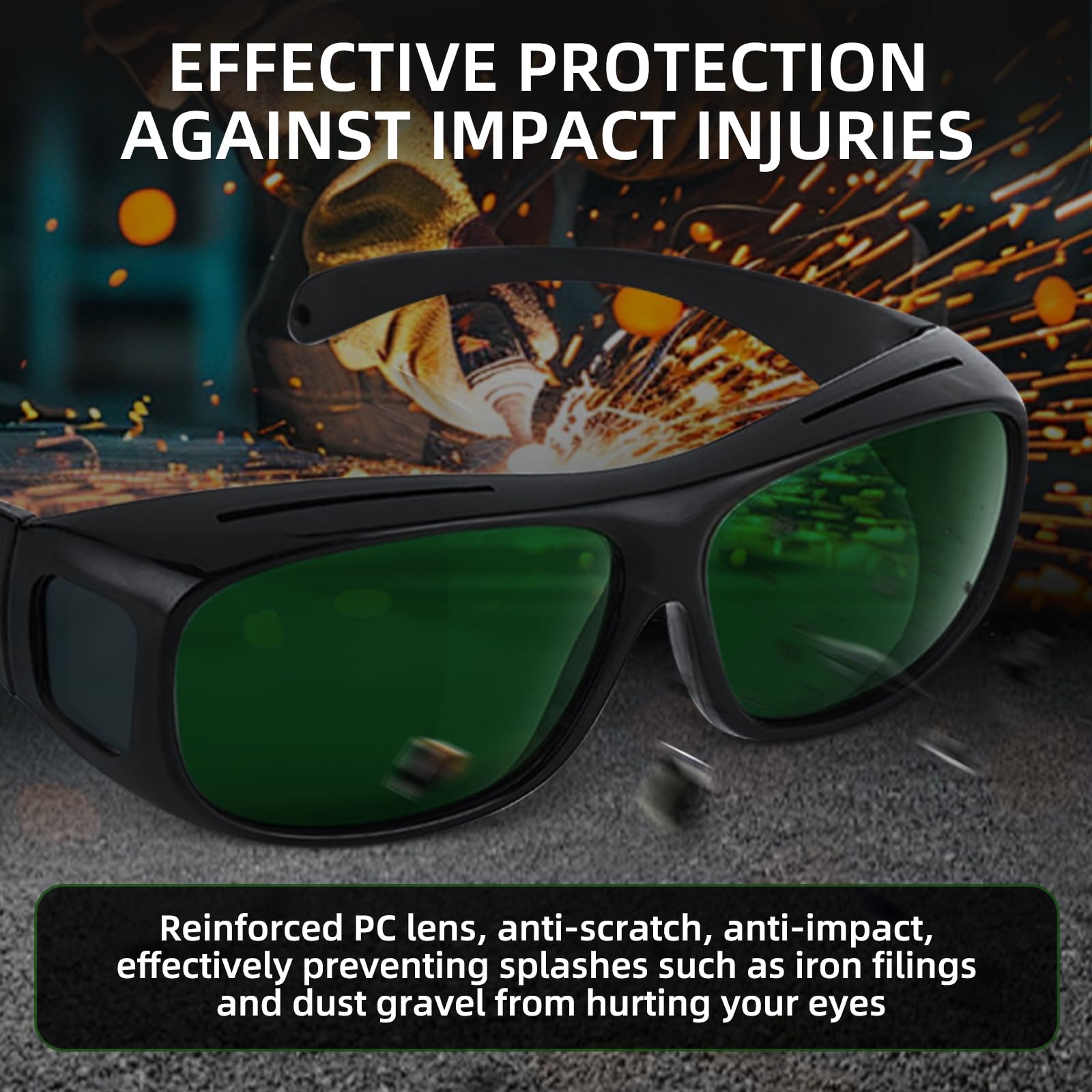 Gafas de soldadura envolventes para soldadura de gas, corte y molienda, gafas de seguridad, antirreflejos, antiimpacto, protección UV, 5-7 piezas