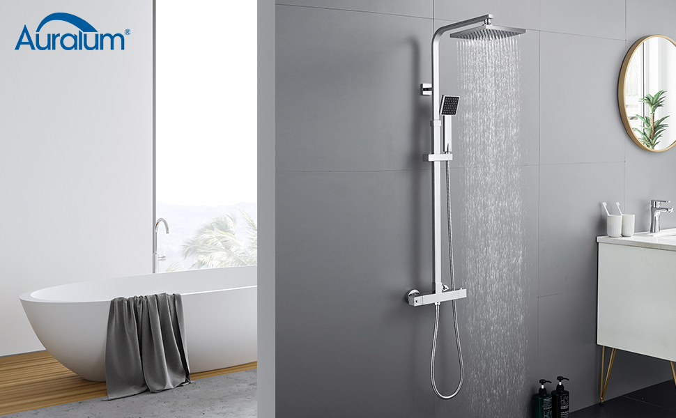 Auralum Columna de Ducha Termostatica Brillante Conjuntos de ...