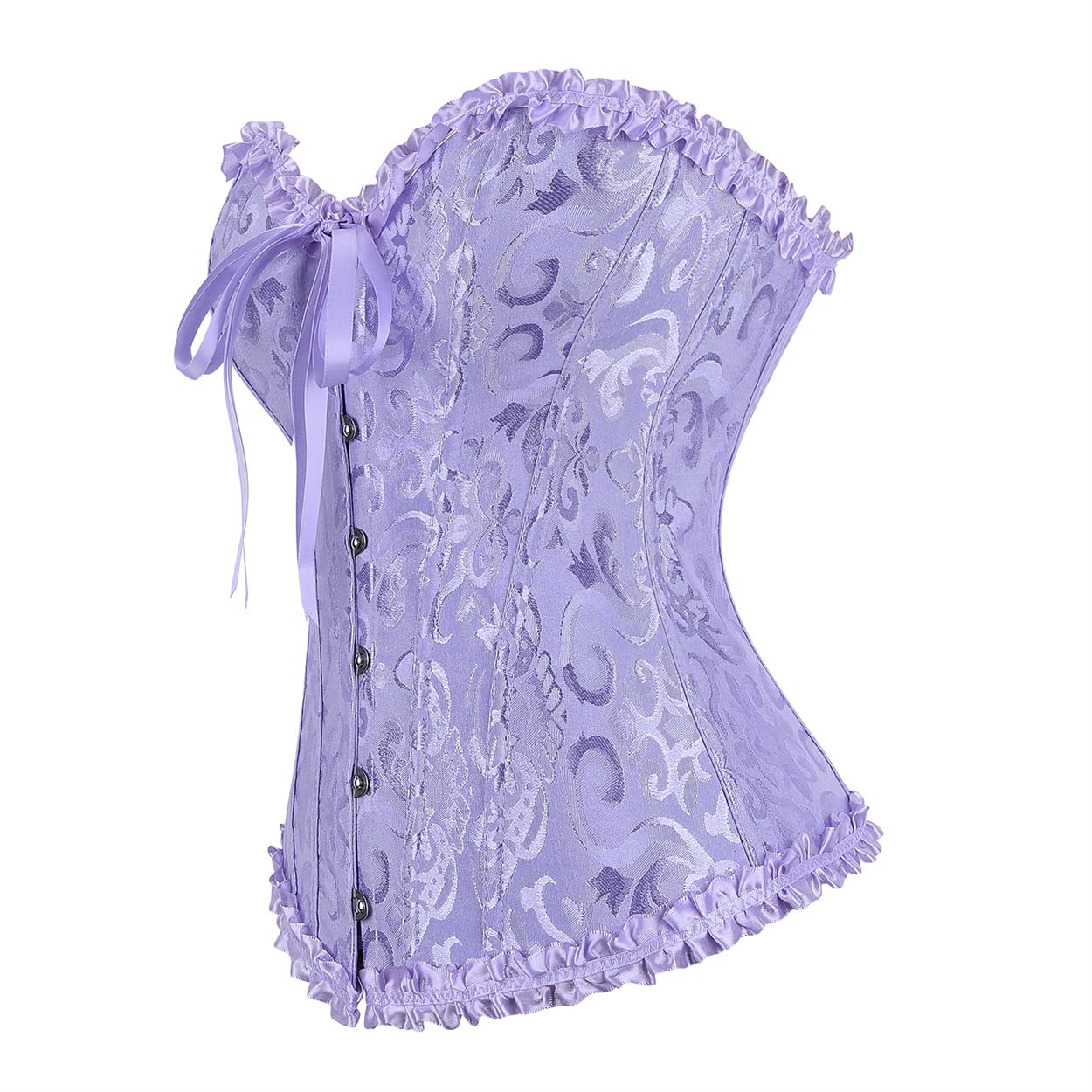 Kranchungel Corset Tops for Women: Renaissance Corset - Vintage Shapewear Bustier for Halloween Costume,Pirate & Themed Party: Large Light Purple