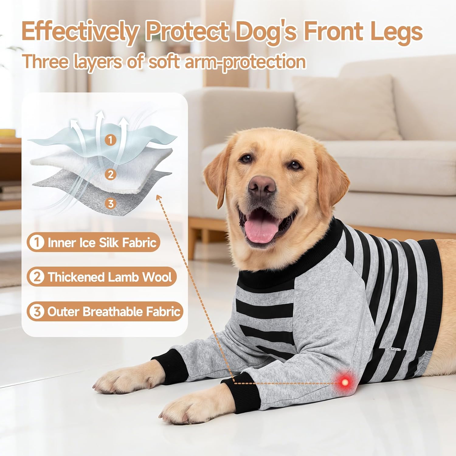 XPUDAC 2 Pack Dog Surgery Recovery Suit for Front Legs, Dog Leg Sleeve to Stop Licking, 3-Layer Thickened After Surgery Elbow Protector Wound Care Shirt Dogs Cone Alternative for Leg Injuries, 4XL
