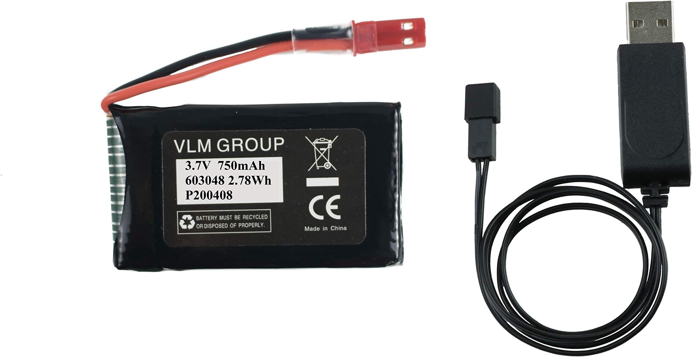Battery and Charger Set for Sky Viper Drone S1700 S1750 V2400HD V2450FPV V2450GPS Scout Journey Drones Battery 3.7v 750mAh High Capasity High Discharge