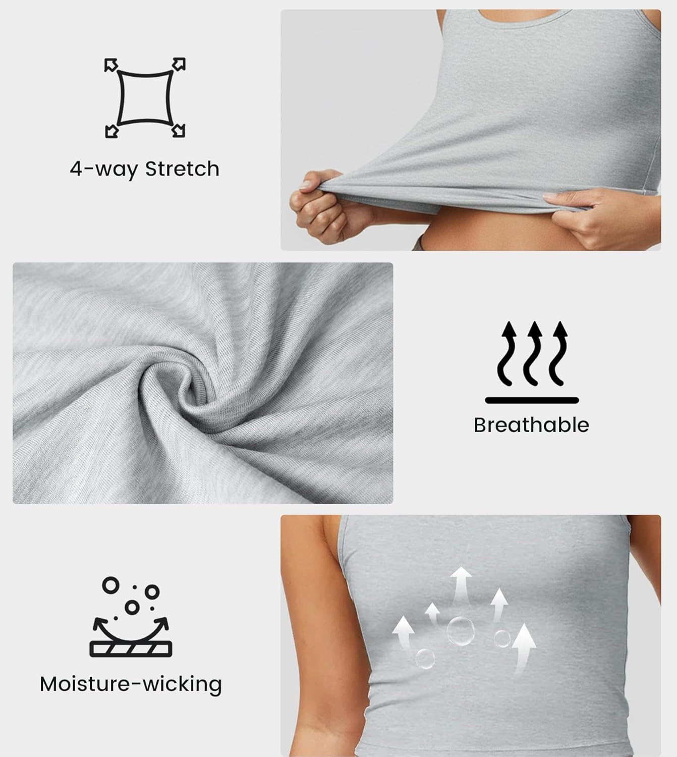 Fioboc Cropped Tank Tops for Women Sleeveless Scoop Neck Workout Crop Tops Breathable Slim Fit Yoga Gym Activewear Shirt - Image 4