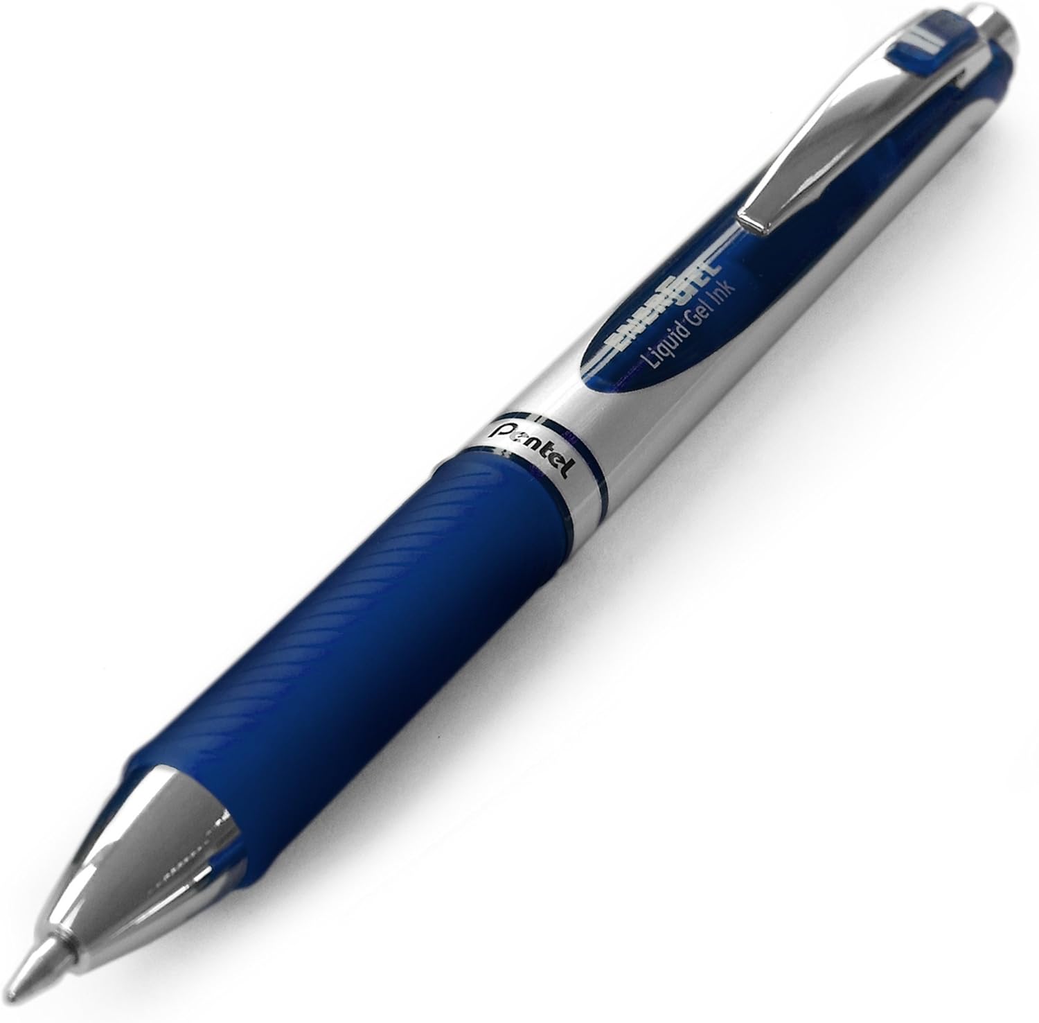 Pentel EnerGel RTX Retractable Liquid Gel Pen, (0.7mm) Metal Tip, Medium Line, Navy Blue Ink, Box of 12 (BL77-CA)