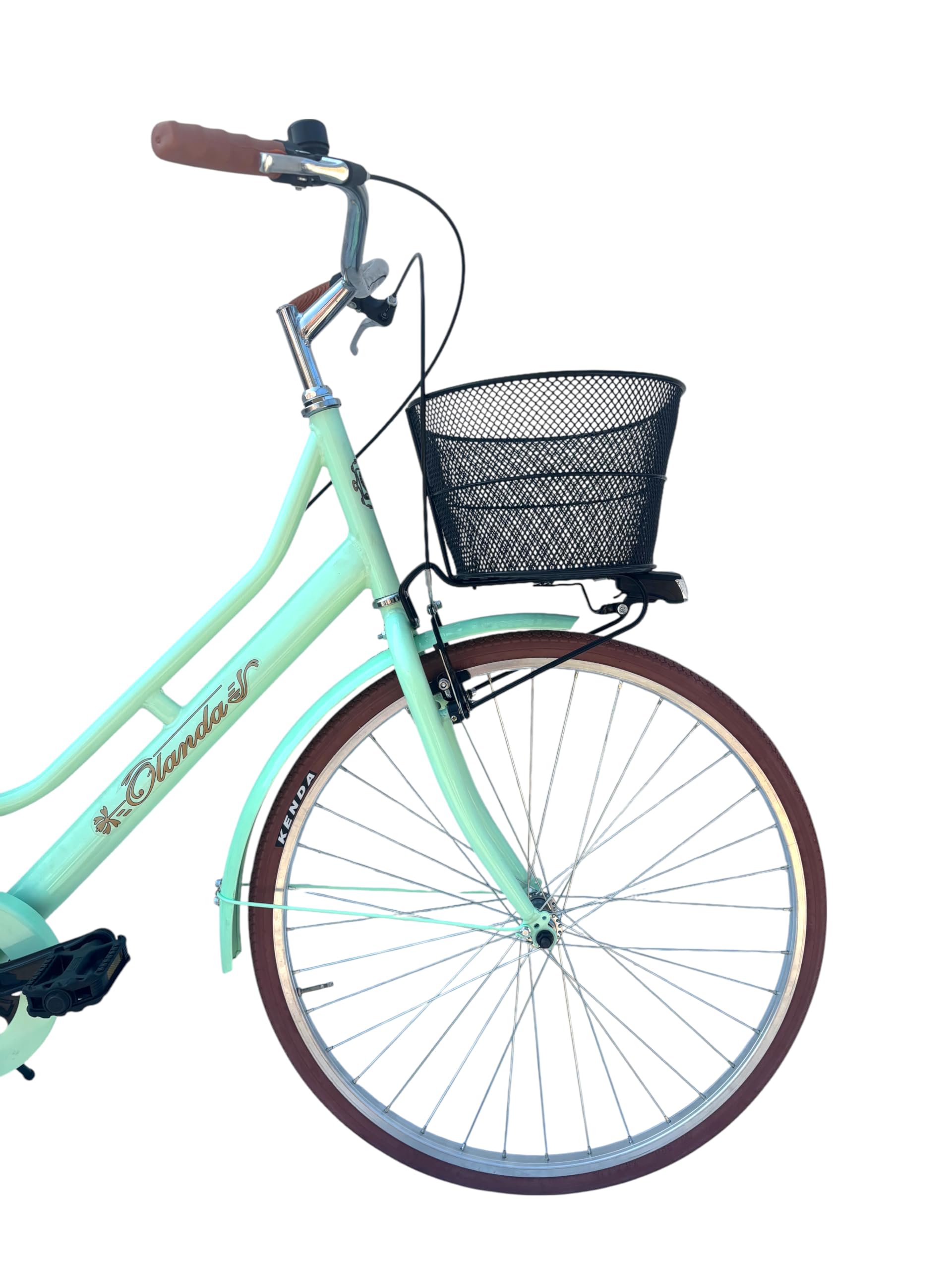 MADICKS Bicicletta Donna da Passeggio Olanda Misura 26 Bici da città Vintage retrò con Cestino Turchese