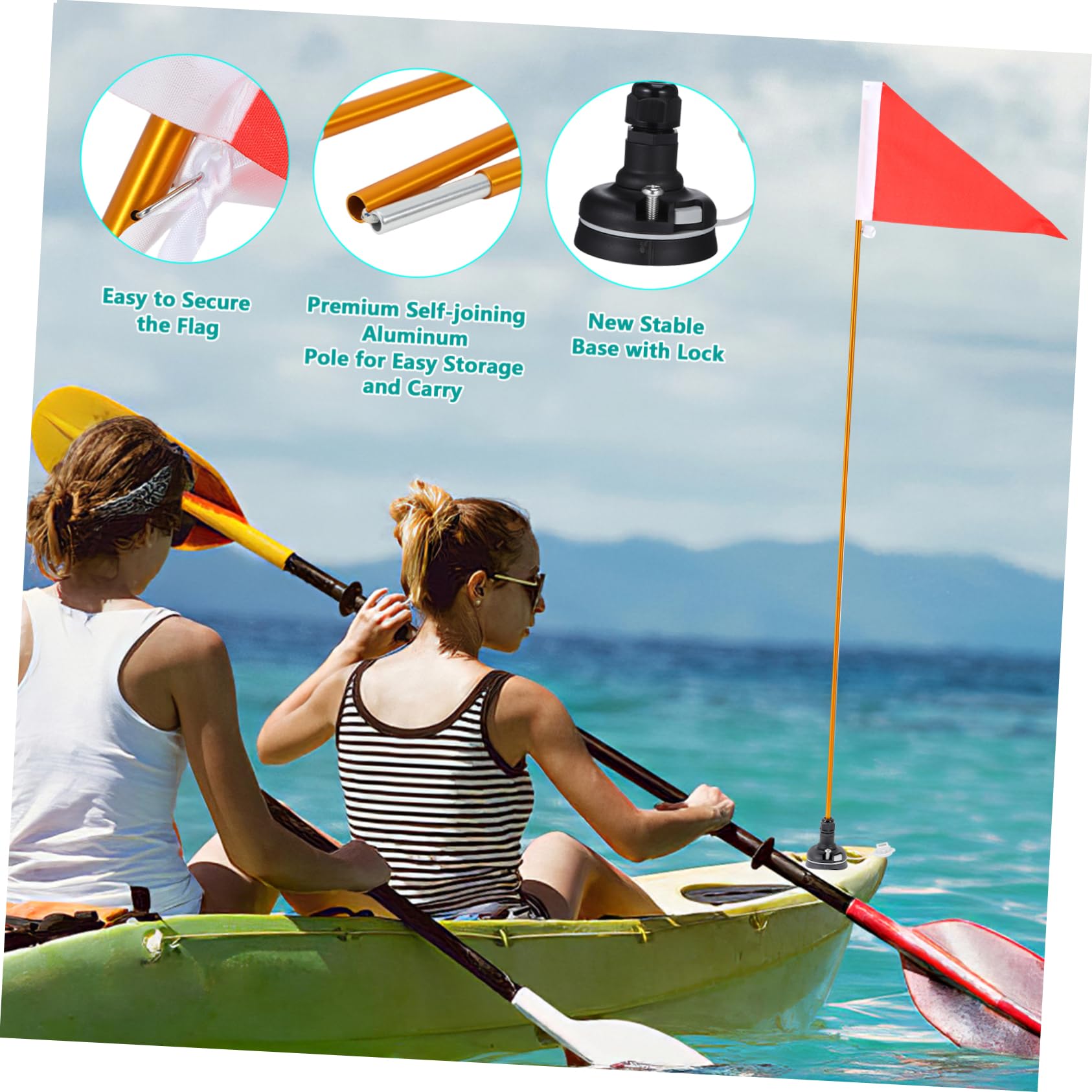 Kisangel Kit de Montaje de Pista de para Kayak canoas Aprobado Accesorios para Botes y Accesorios para Deportes acuáticos Accesorio de asta de de