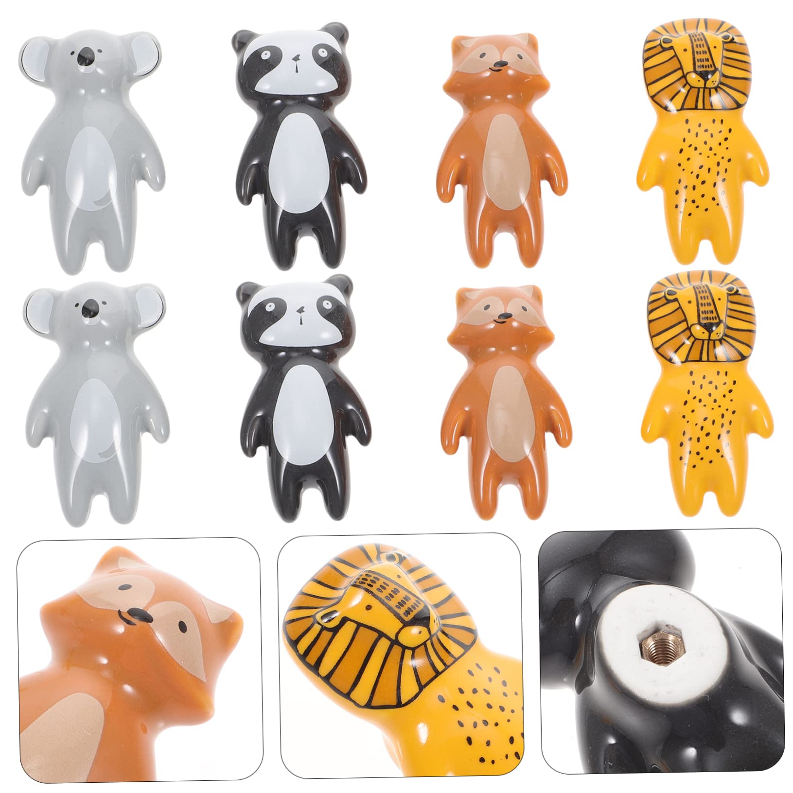 Homoyoyo Pomelli Facili da Installare in Ceramica a Forma di Animale 8 Pezzi per Armadio e Cassetto per Cameretta dei Ragazzo Ragazza