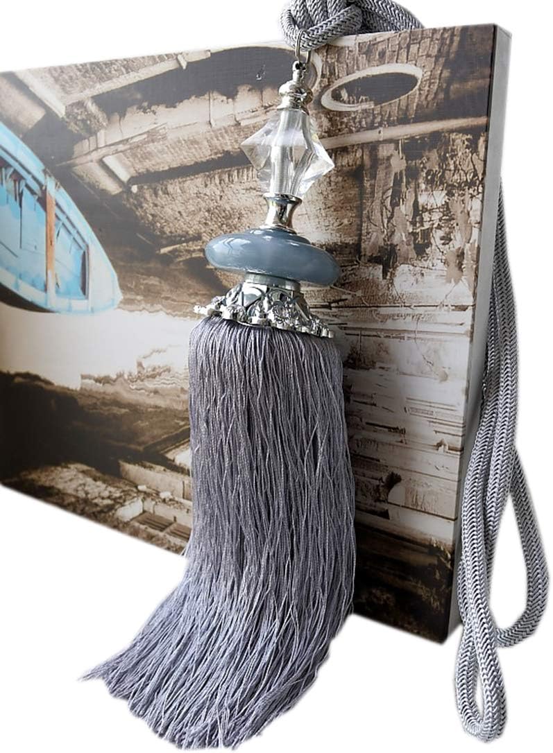1 Pair European Style Tassel Rope Curtain Tiebacks Holdbacks Curtain Buckle Holder (Jujube red)