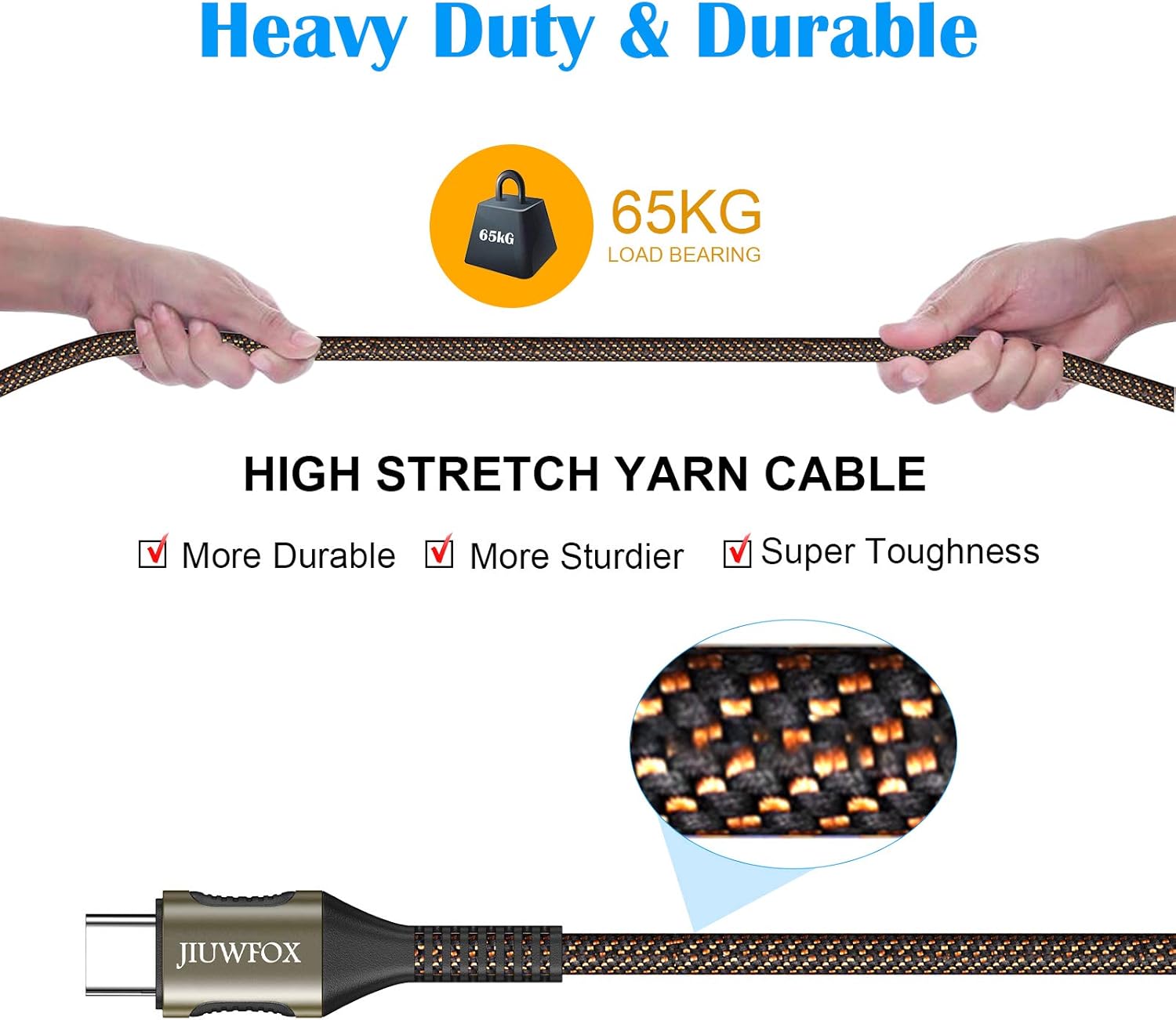 70% Off Everything 60W USB C to USB C Cable, JIUWFOX 2 Pack [6ft + 6ft] Type C Charging Cable, Suitable for Samsung Galaxy S21 / S21 + / S20 + Ultra, Note 20/10 Ultra