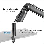 Support de moniteur portable 15.6", Support de bras de tablette avec pince de bureau sans sag réglable iPad Support pour lit, 360° Bras pliable 4.7" à 18.5" iPad Pro/Air/Mini, boîte épaisse, noir