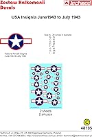 Vista 2 de Techmod 48105 1/48 Insignia Nacional de los Estados Unidos de junio de 1943 a julio de 1943 Wet Decal WWII