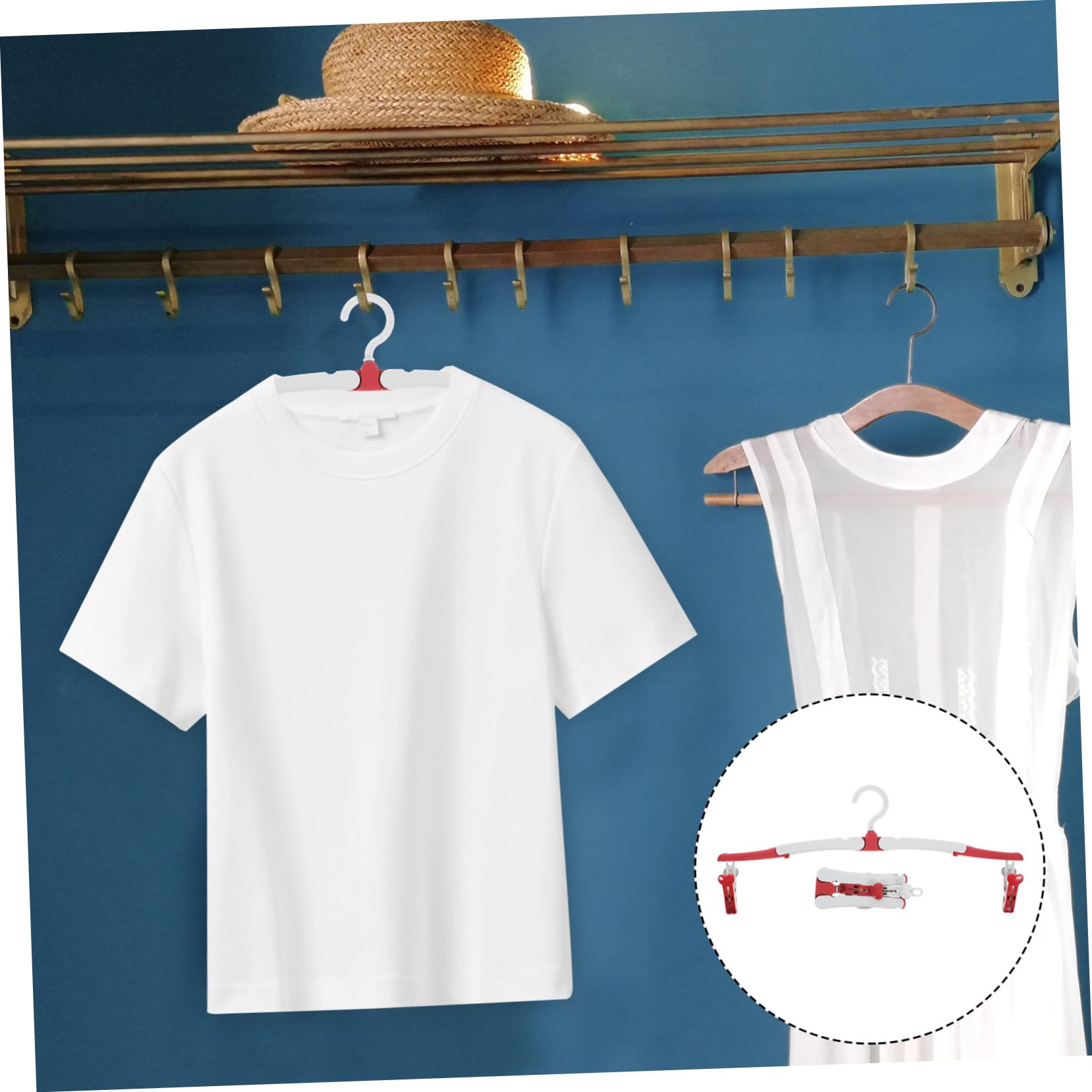Gatuida 20pezzi Grucce Pieghevoli Da Viaggio Appendini Salvaspazio Con Pinze Per Pantaloni e Gonne Accessori Per Asciugare Vestiti Viaggio Design Compatto e Resistente Per Valigia e