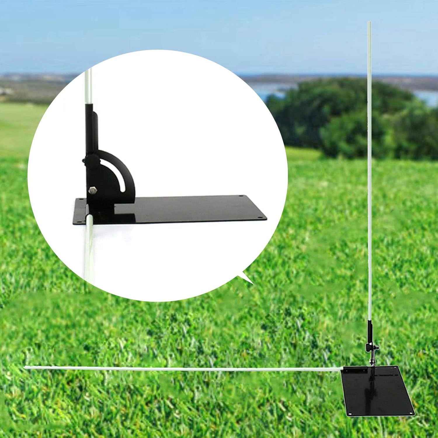 ゴルフアライメントスティック 練習プレート付き 姿勢矯正 トレーニング補助具 角度調整付き スイングとパッティングの改善に (37.