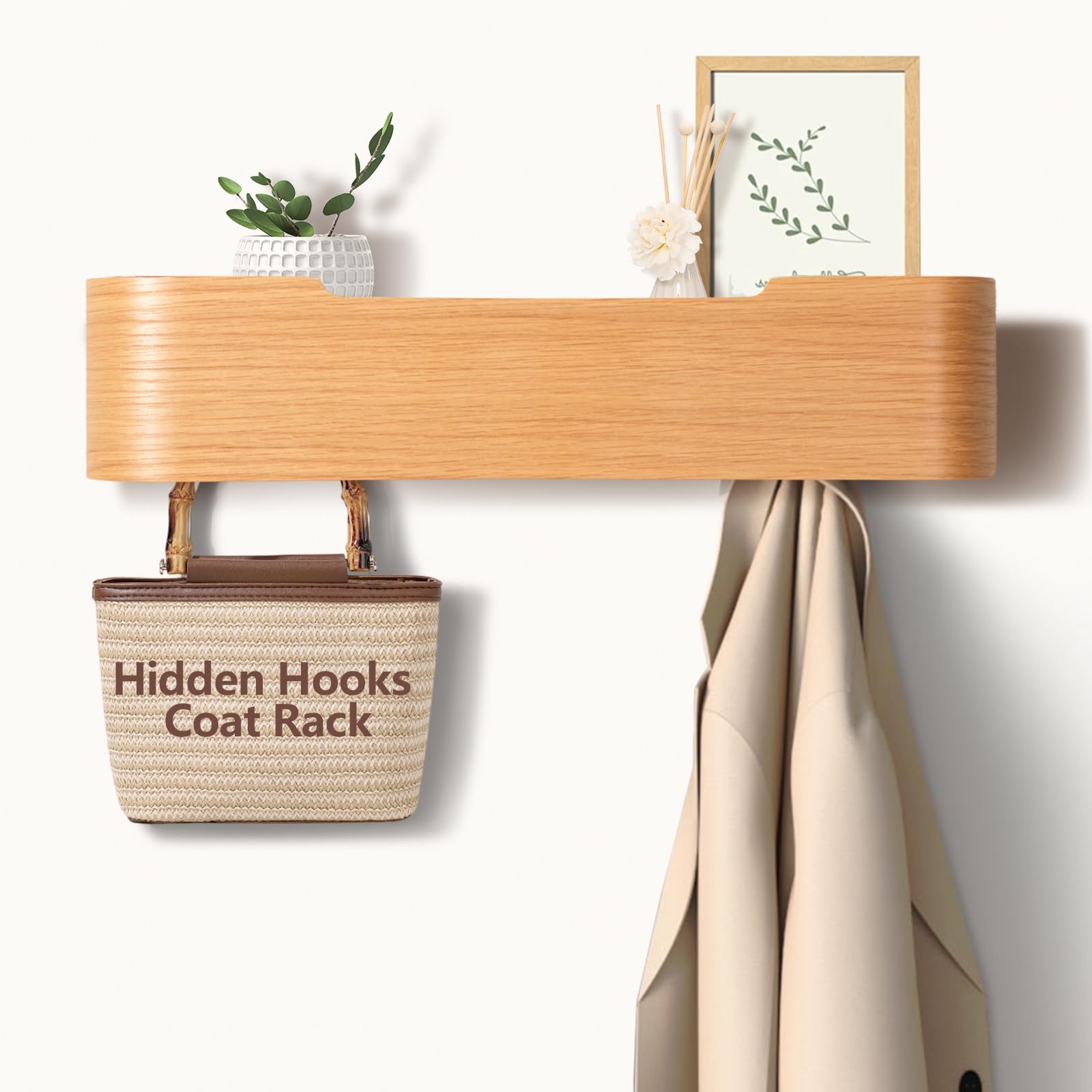 35+ Entryway/Mudroom Storage Ideas (for Shoes, Backpacks, and Coats) 102 Coat Rack Wall Mount (Oak, 4 Hooks)