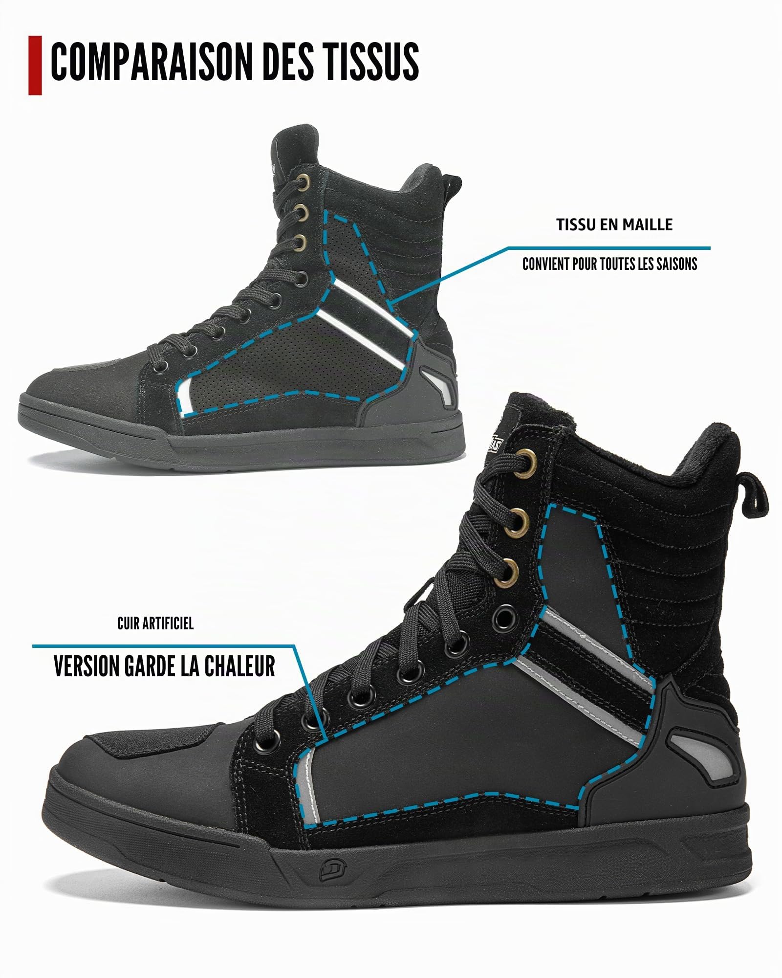 BORLENI Chaussures Moto Homme Bottes de Moto