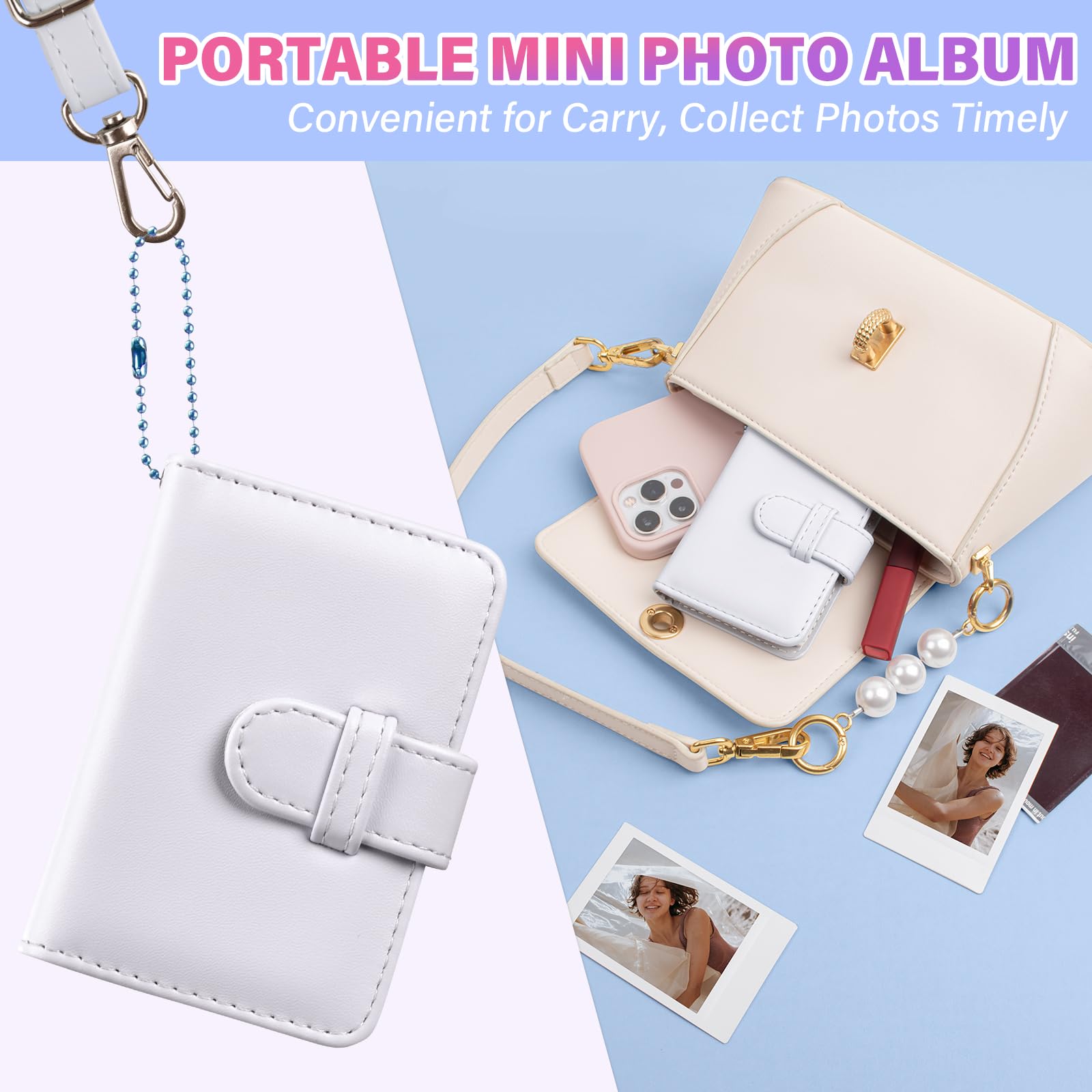 Amazon.com: HIYQIN 32 Pockets Mini Photo Album Compatible for