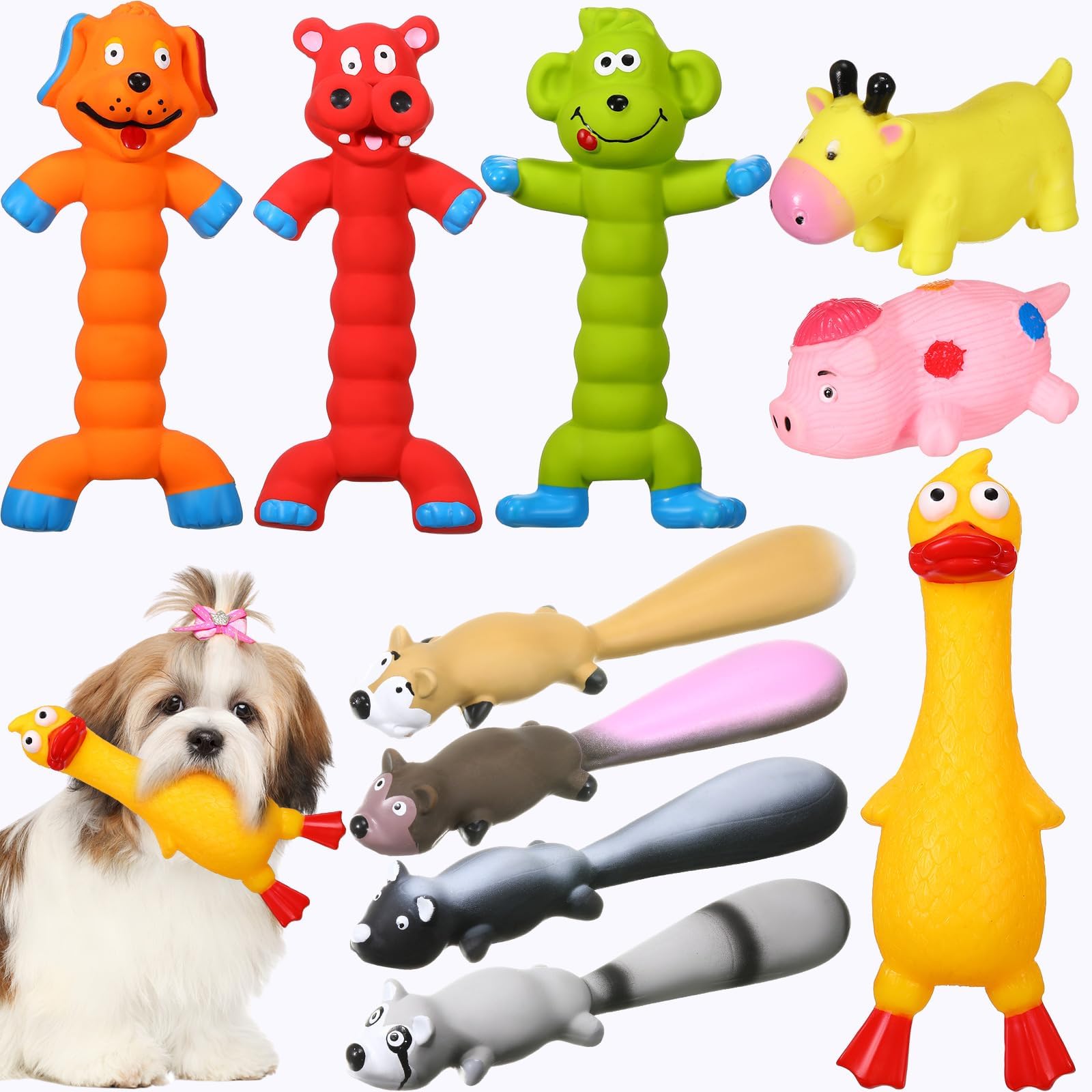 Pet Supplies LLSPET Squeaky Dog Toys,Interactive Latex Rubber Squeak