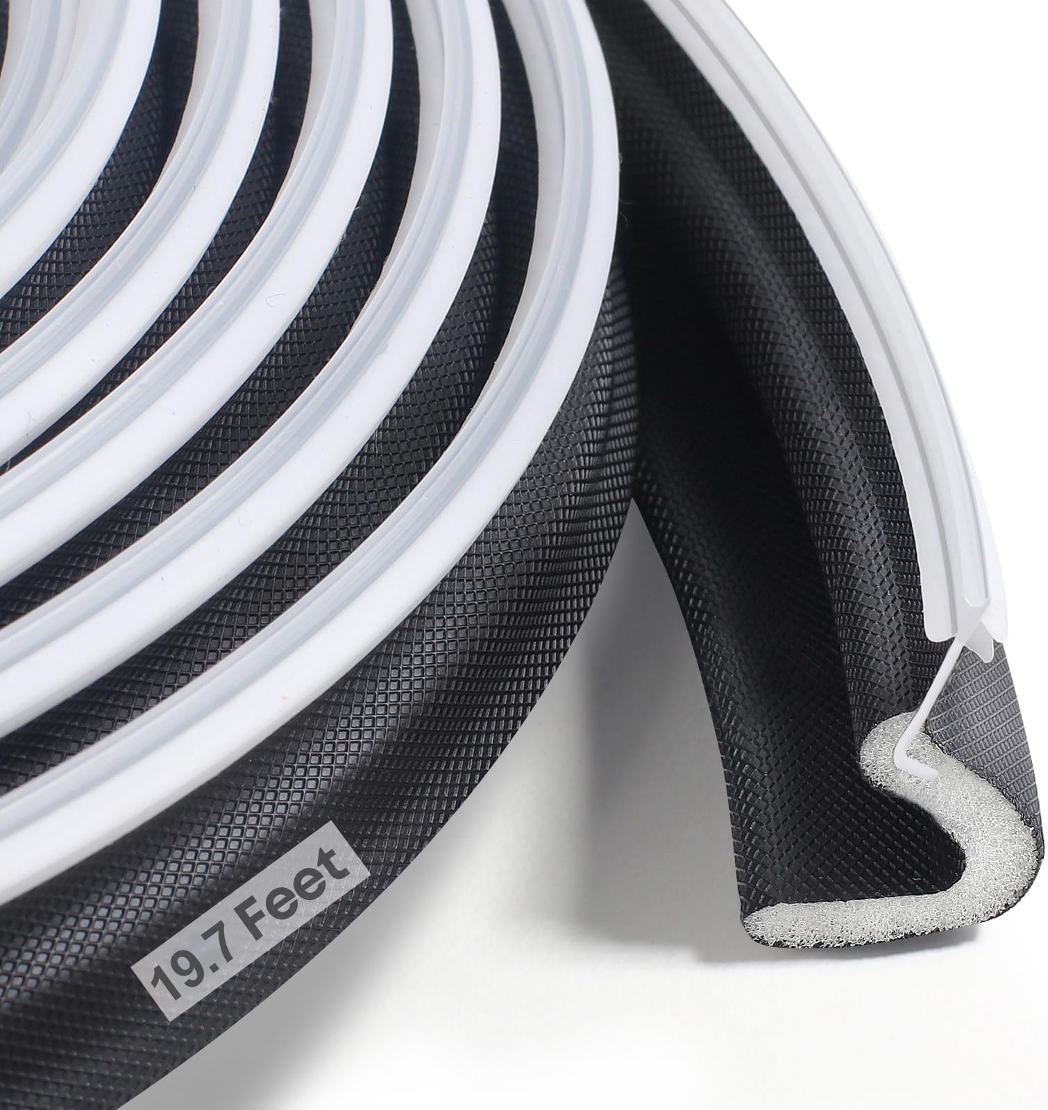 Litaibai 19.7 Feet Door Weather Stripping, Kerf Weather Stripping for Doors with Groove, Weather Stripping Door Seal for Large Gap and Easy Installation(19.7, Black)