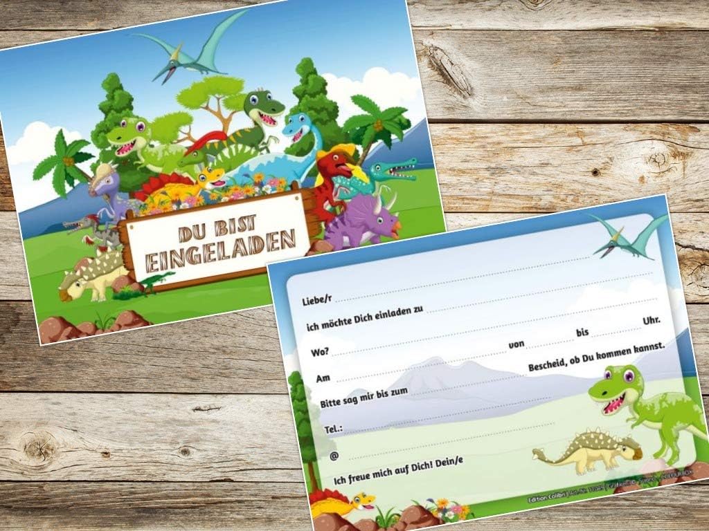 10 Dinosaur Invitations for Children's Birthday Party for Girls and Boys: Set of 10 Invitations for Children's Birthday or Museum (11049) - Image 4