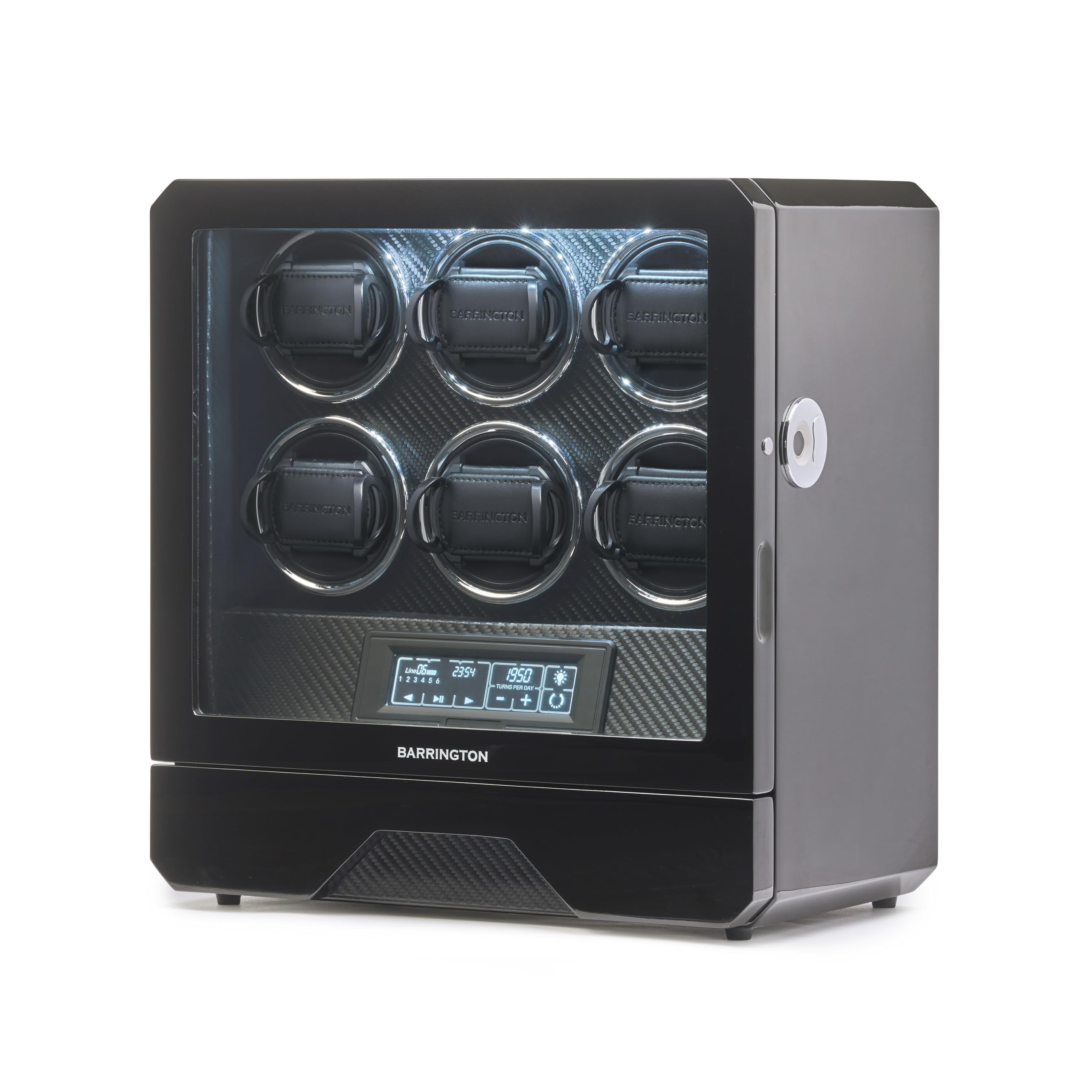 BARRINGTON Automatic Watch Winder for 6 Watches with Silent Japanese Motor | Multi Rotation & Turns Per Day Modes | LED Digital Display | Simple Touch Operation product thumbnail 2