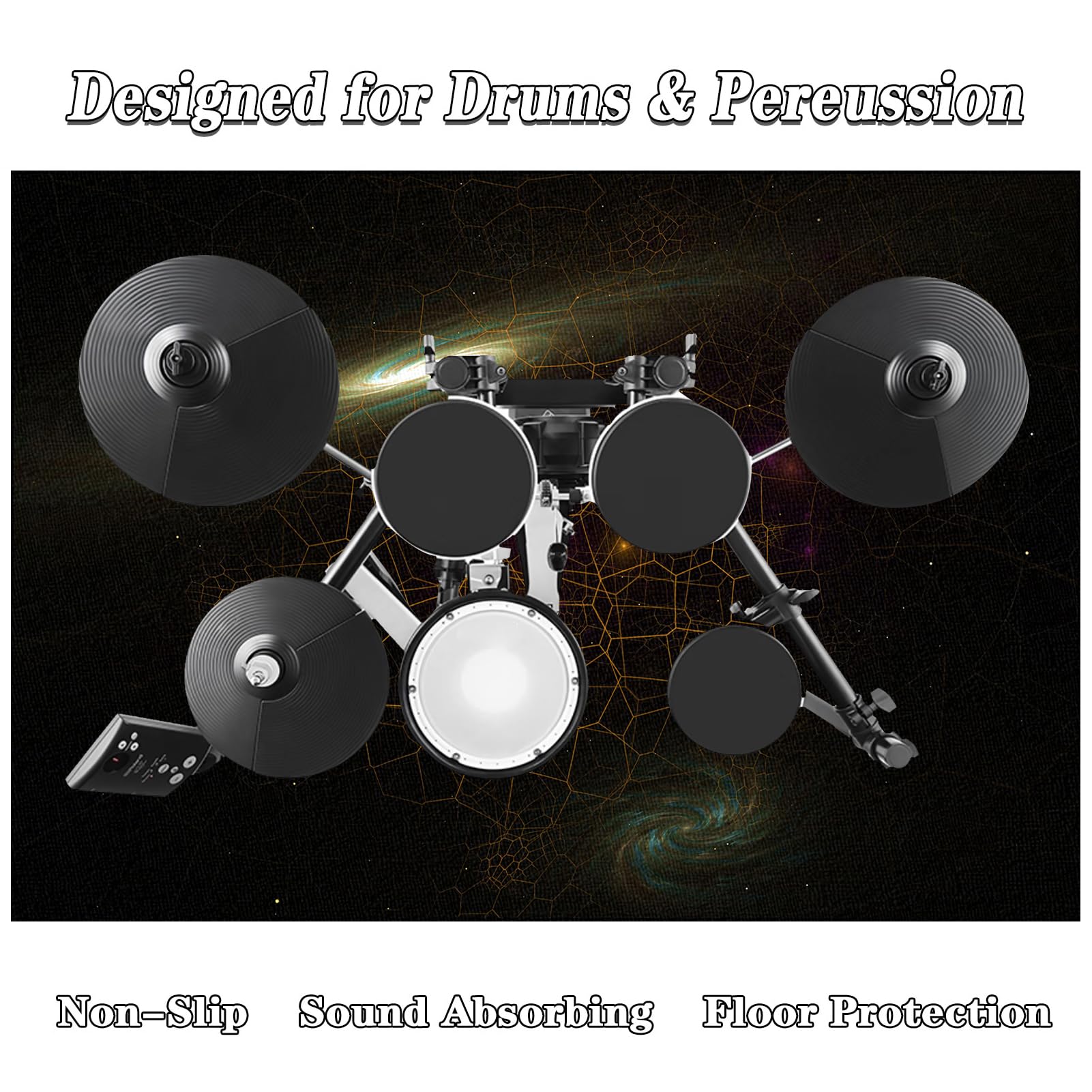 160 x140 cm Schlagzeugteppich Drum Teppich, Schlagzeug Teppich, Antivibrationsmatte, Elektronisch Snare Klavier Musikinstrumente Teppich, Schalldichte Teppich, rutschfeste Trommel Teppiche