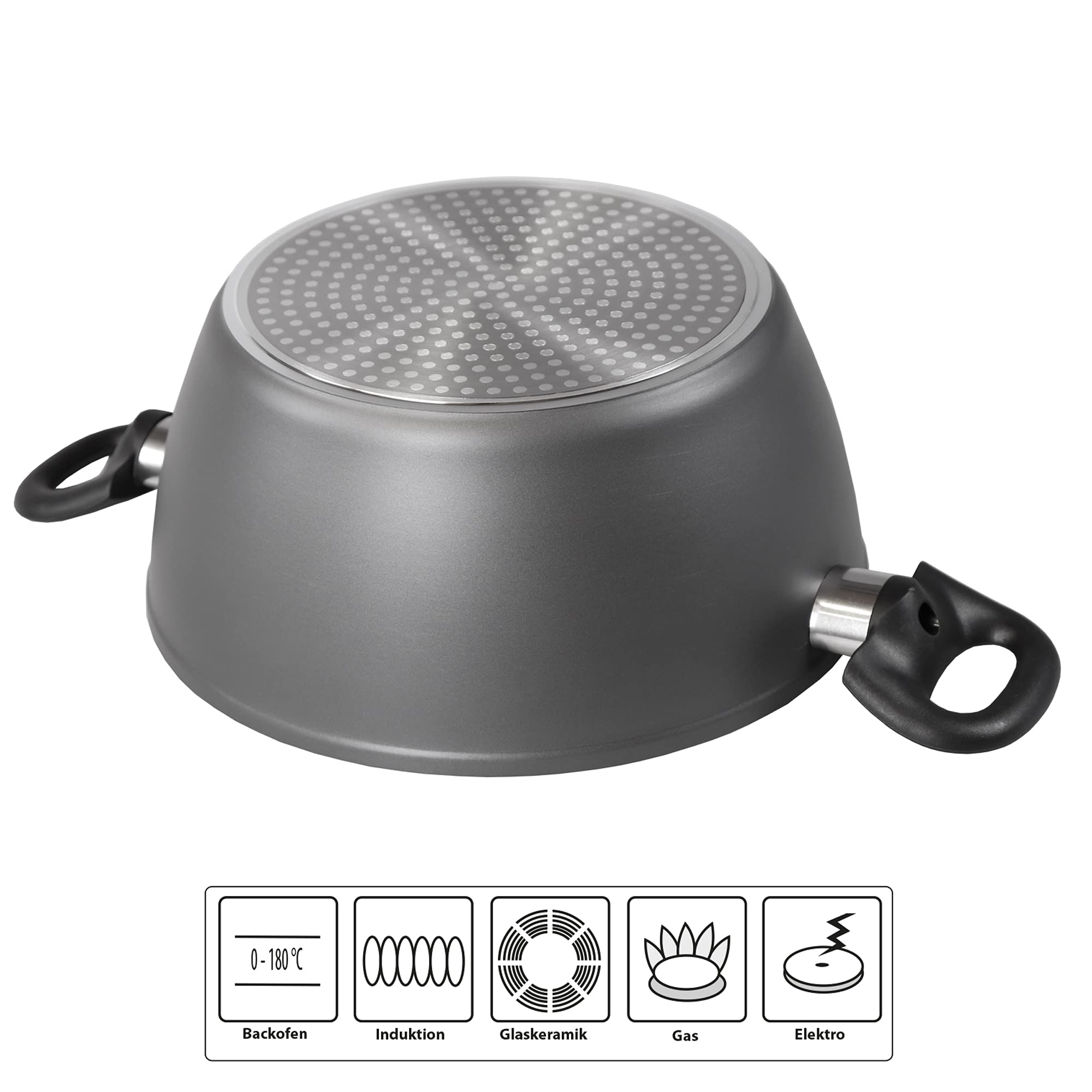 STONELINE Ceramic Keramik Topfset 6 teilig 18/20/24cm Topf mit Deckel Töpfe PFAS-frei Antihaft Topf Induktion alle Herdarten mit Keramikbeschichtung mit echten Steinpartikeln Kochgeschirr Set, Grau