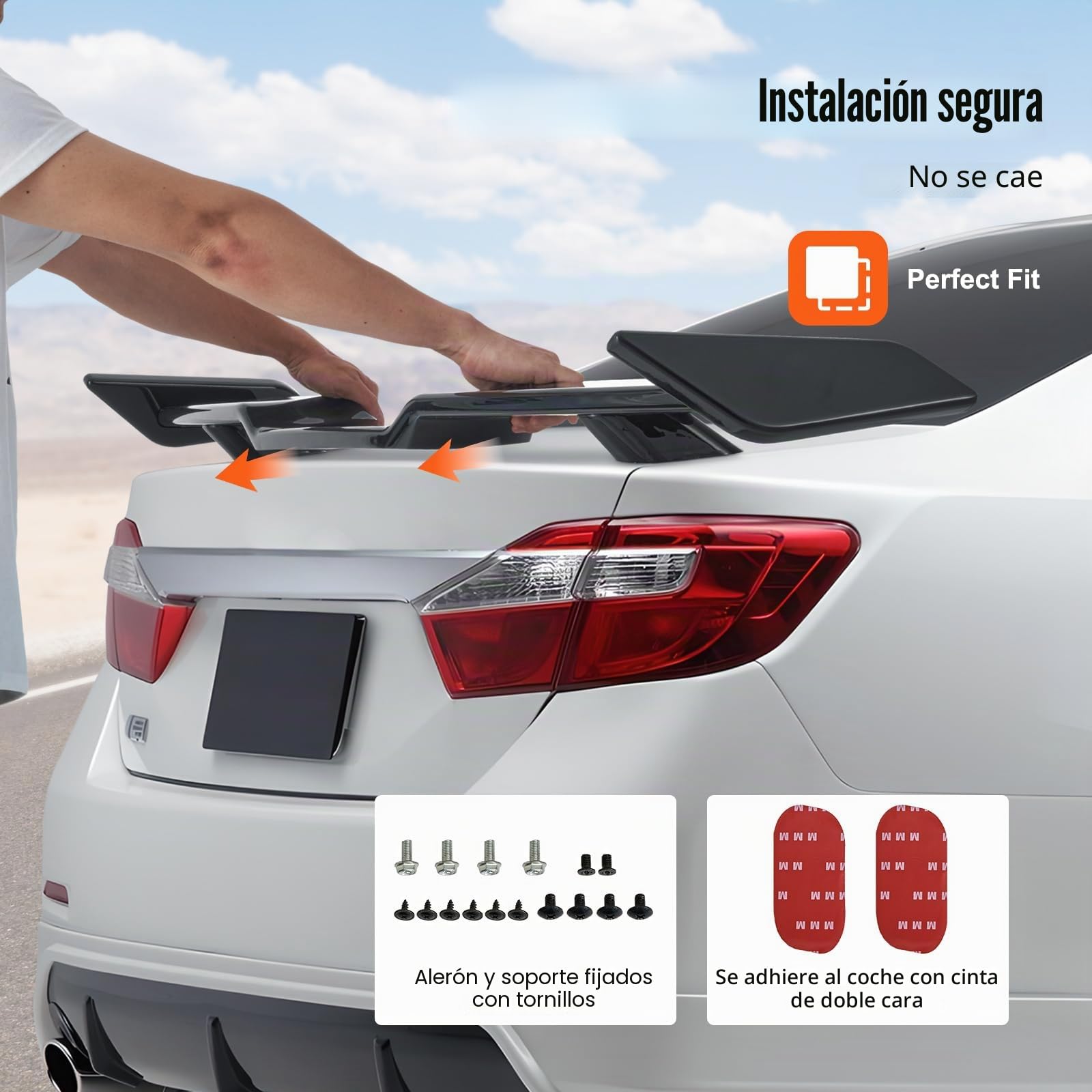 VEVOR Alerón de Coche Alerón de 1470 x 315 x 105 mm, Modelo Compatible con Camry 2018-2023, Material ABS de Alta Resistencia, Pintura para Hornear, Alerones de Carreras para Coches, Negro Brillante