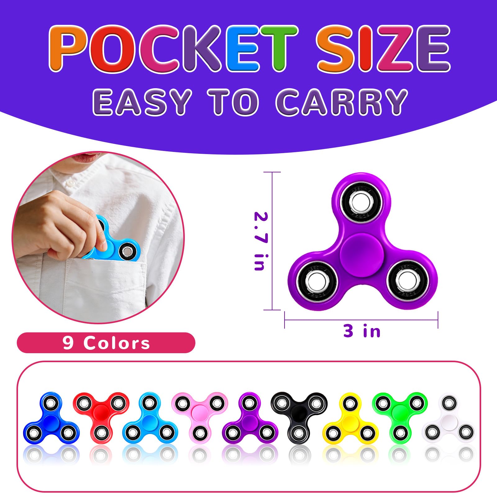 Amazon.com: Fidget Hand Spinners 25 PC Color Bundle Bulk EDC Tri