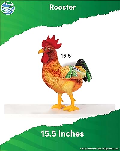 Miniatura 3 de Real Planet Peluche de animales de granja, regalo de peluche esponjoso para niños de todas las edades, peluche de pájaro gallo, divertidos regalos